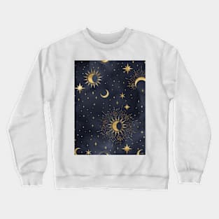 Celestial Starry Sky Gold Moon Crewneck Sweatshirt